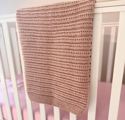 Ribbed Seedling Baby Blanket Knitting Pattern