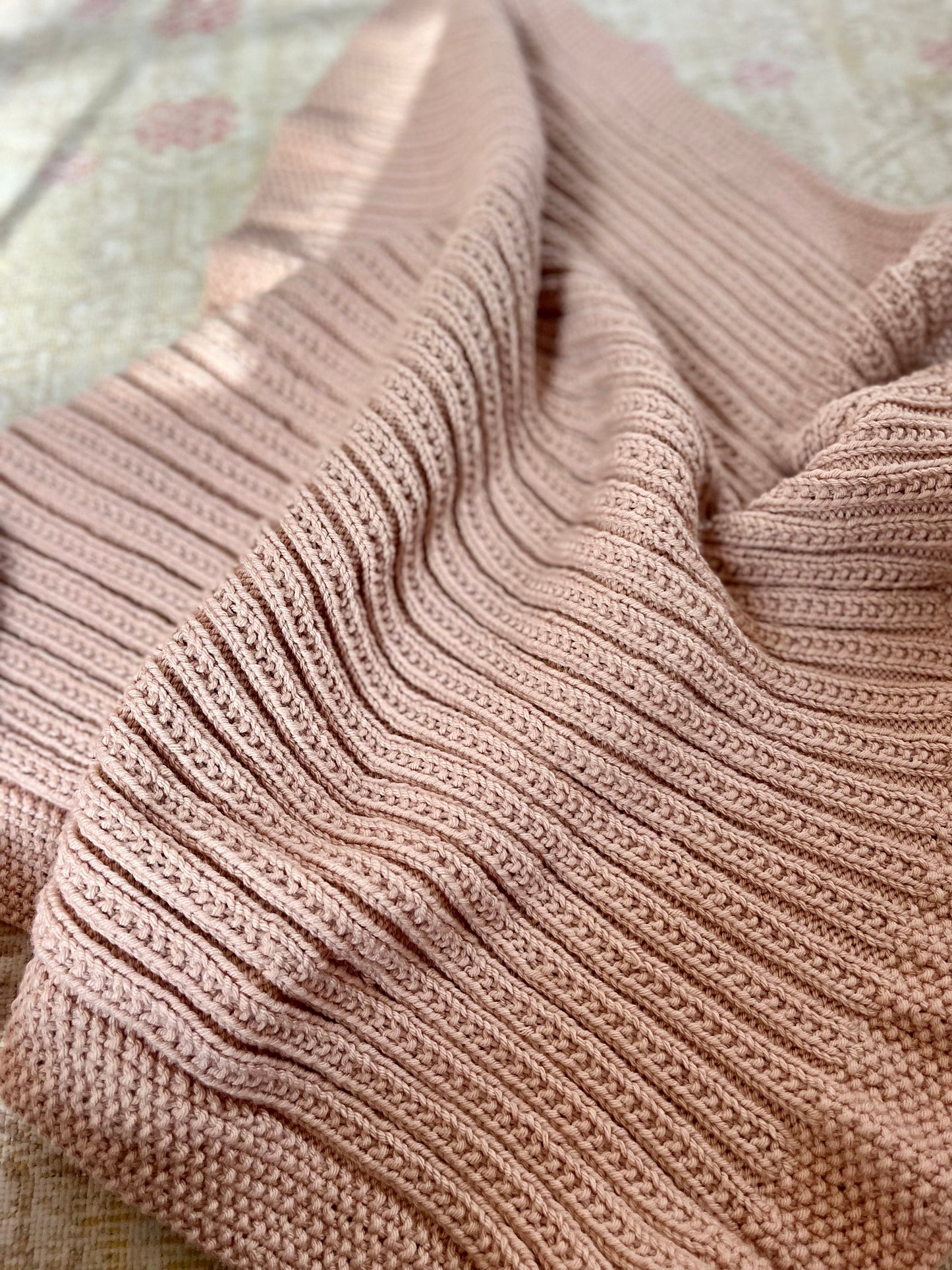Ribbed Seedling Baby Blanket Knitting Pattern