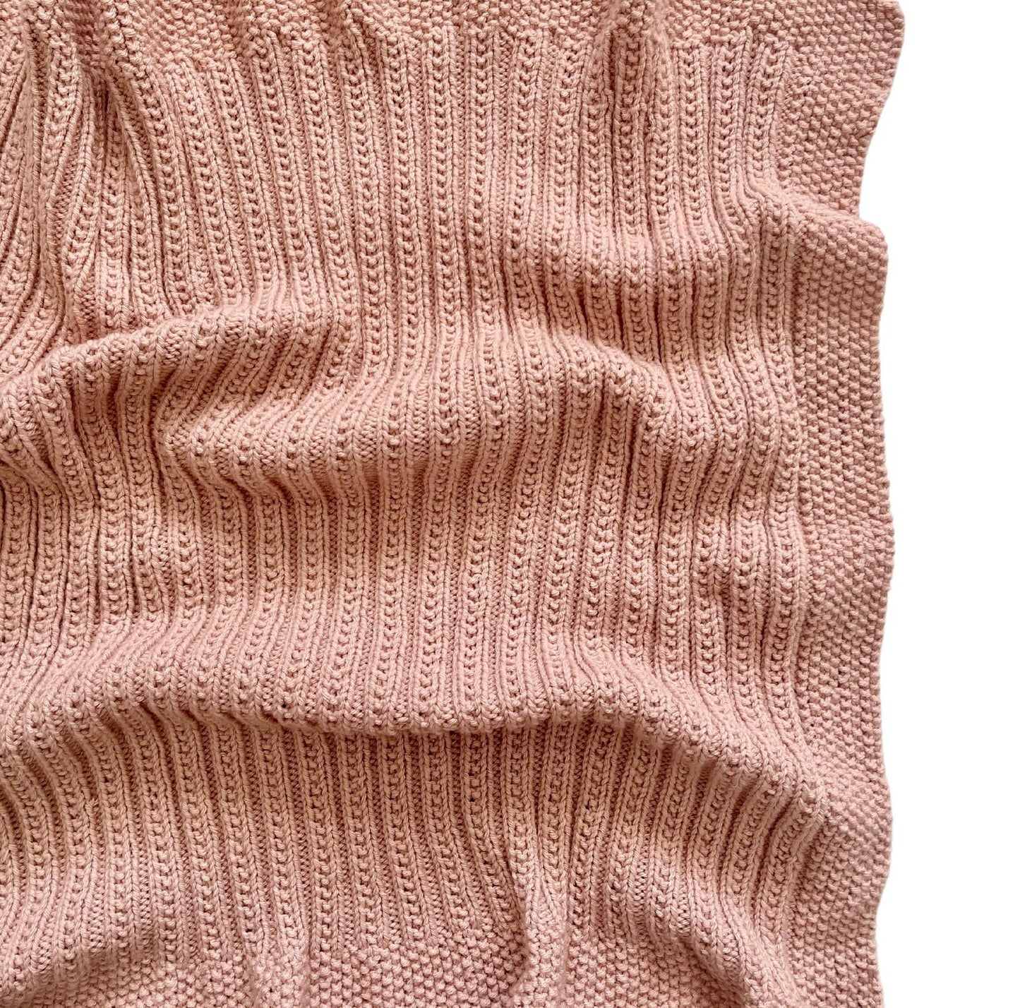 Ribbed Seedling Baby Blanket Knitting Pattern